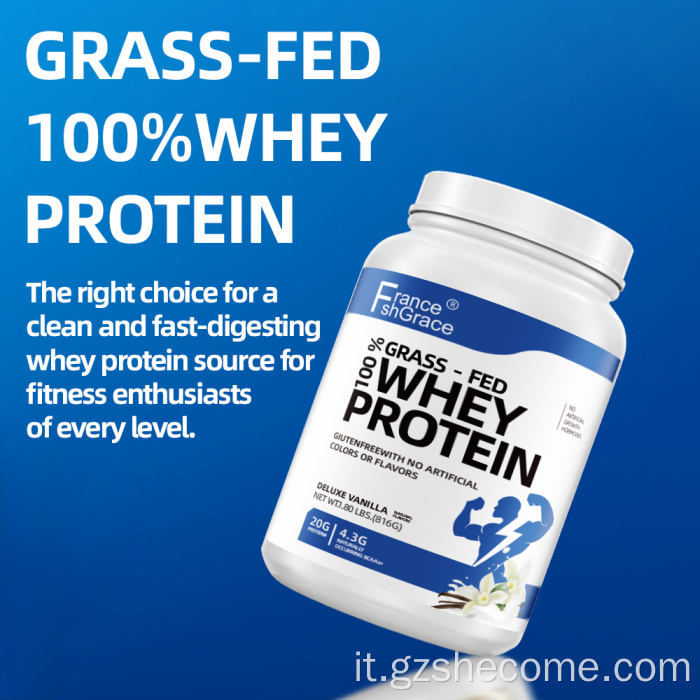 La nuova polvere di proteine ​​del siero di latte di arrivo supporta il guadagno muscolare